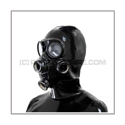 Deluxe gasmask-zipper-hood HR-G3 with three gasmasks threads and two thread cover - model GP7